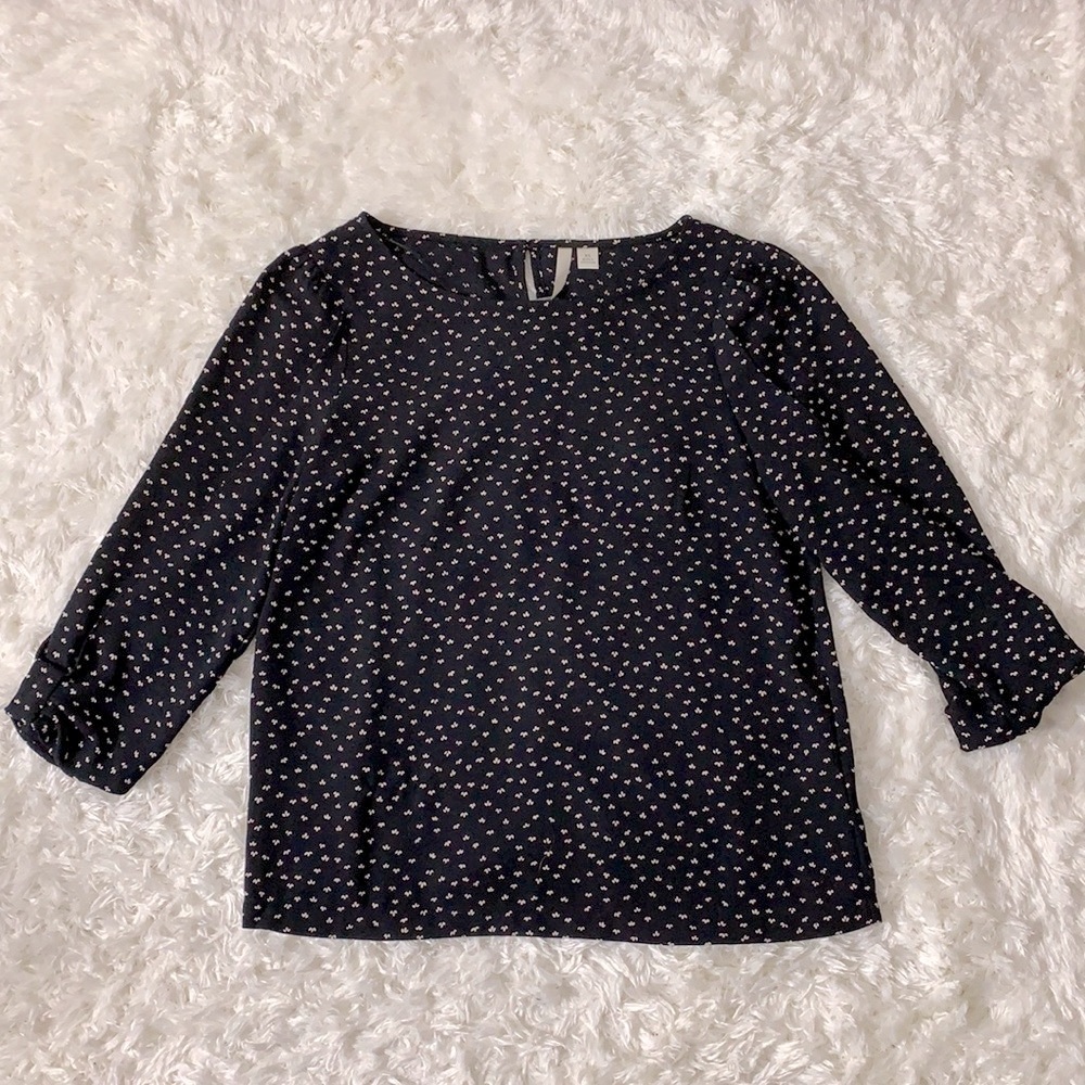 Women’s Lauren Conrad Navy 3/4 Sleeve Blouse Size XS